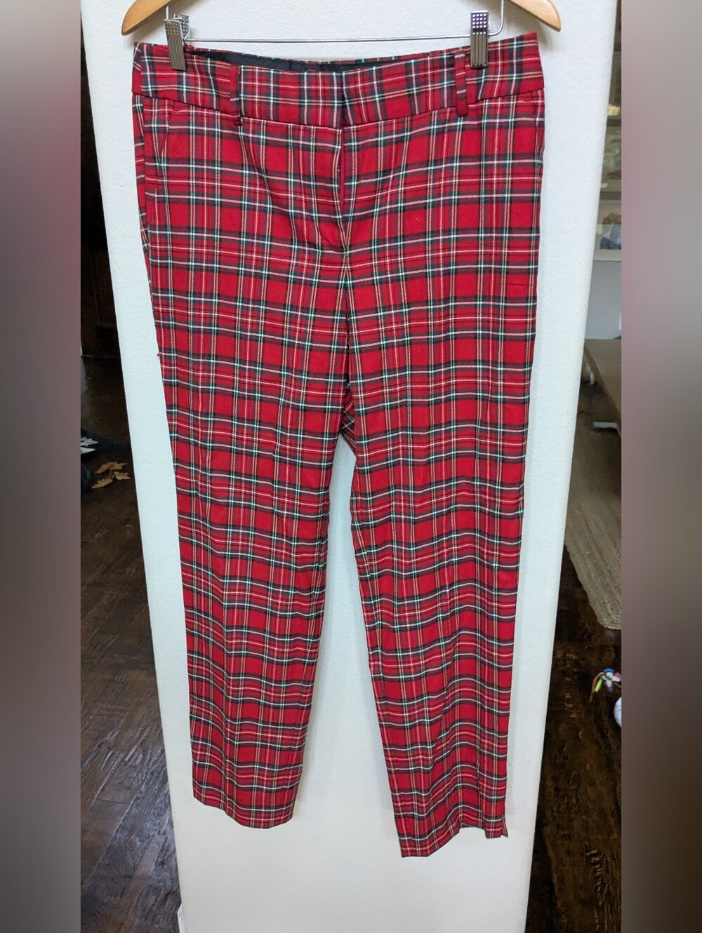 Talbots Red Plaid Straight-Leg Pants
